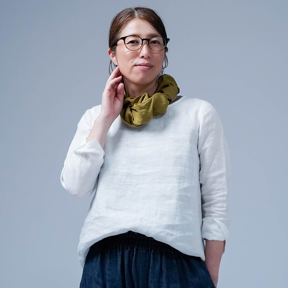 【wafu.】ふわとろ3重リネンガーゼのスヌード】首守（シュシュ） ふわとろ3重リネンガーゼのスヌード】首守（シュシュ）/杢グレー