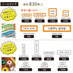 【算数セット】お名前シール(830枚) カット済み 耐水 小学校入学 選べる10色 迷彩 ストライプ おなまえシール 算 2枚目の画像