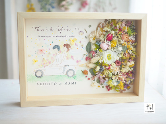 《NAMING PRINT◎wedding》happy balloon colorful flowers frame 第1張的照片