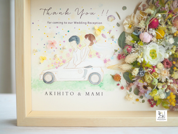 《NAMING PRINT◎wedding》happy balloon colorful flowers frame 第3張的照片