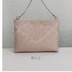 ✳︎Handbag✳︎ハンドバッグ✳︎アイボリー✳︎パーティバッグ✳︎帯リメイク✳︎ 1枚目の画像