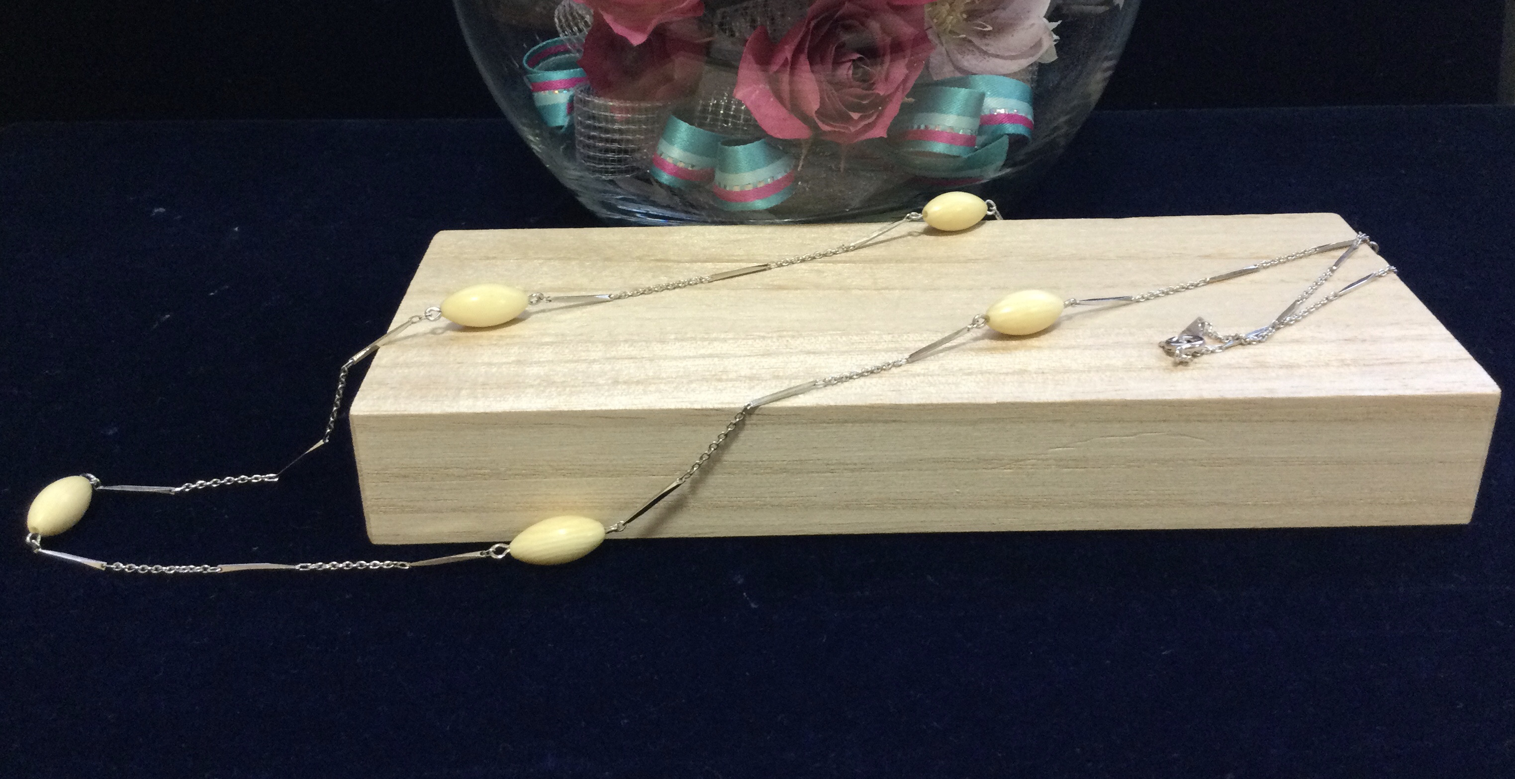 ☆本象牙チェーンネックレス　A-95※