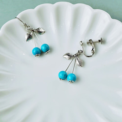 ピアス レディース ハンドメイド アクセサリー ターコイズ さくらんぼ