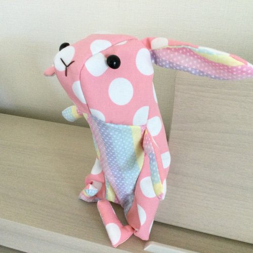 うさぎポーチ・水玉ピンク ポーチ aza 通販 16332220｜Creema