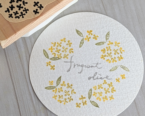 消しゴムはんこ　お花のリース　在庫確認お願いします 消しゴムハンコ☆お花☆3点SET⑤ はんこ・スタンプ MIKAX1108