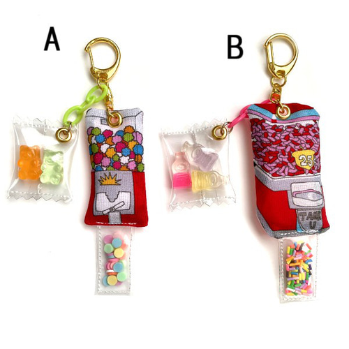 【k-4】キーリング キーホルダー❁ニコちゃん カラフル 8ボール 派手 原宿 受注制作・カラフル！ガムボールマシーン○キーホルダー