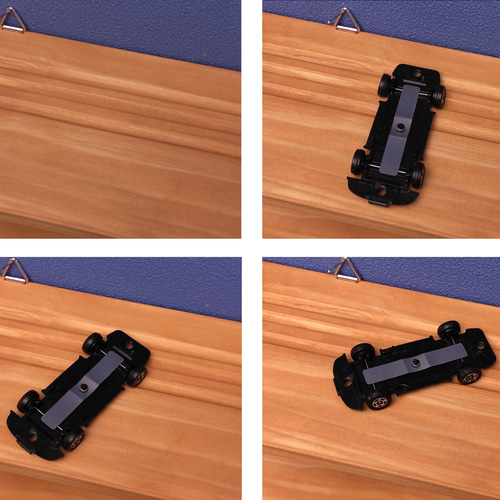 ミニカー 用 壁掛け シェルフ 】 ずれ止め ・ 位置決め ミゾ 付き