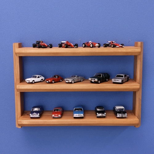 ミニカー 用 壁掛け シェルフ 】 ずれ止め ・ 位置決め ミゾ 付き