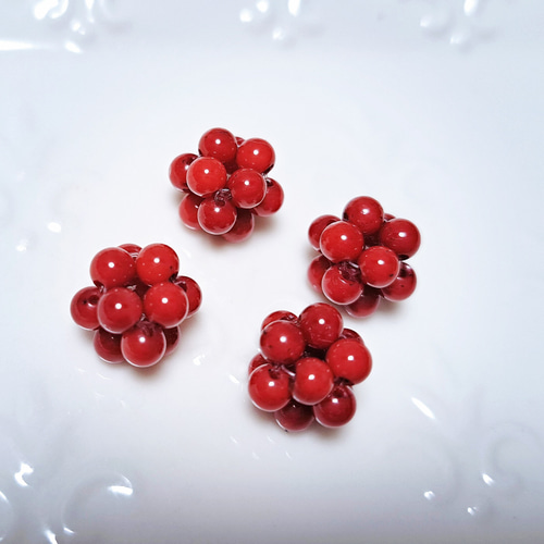 瀬織津姫＊赤珊瑚ボールピアス/イヤリング 【母なる海の守護】 ピアス