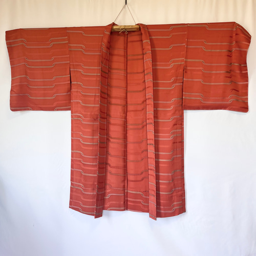 新品 正絹 単衣 女物 長羽織 銀朱色 着物 haori しば田（お休み） 通販 