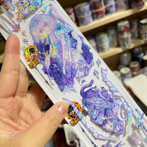 海外PETテープ 切り売り 花 少女 人物 ダークウィスパーズ