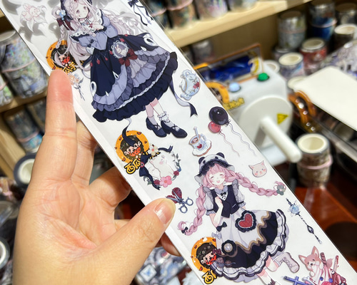 のこり２✩再販✩J550＃secret(PET)切り売り海外人物マステ女の子 ✩再販✩J101＃双子少女(PET)切り売り海外人物マステ （海外PET