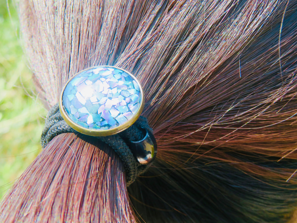 螺鈿細工の髪飾りヘアゴム 4枚目の画像