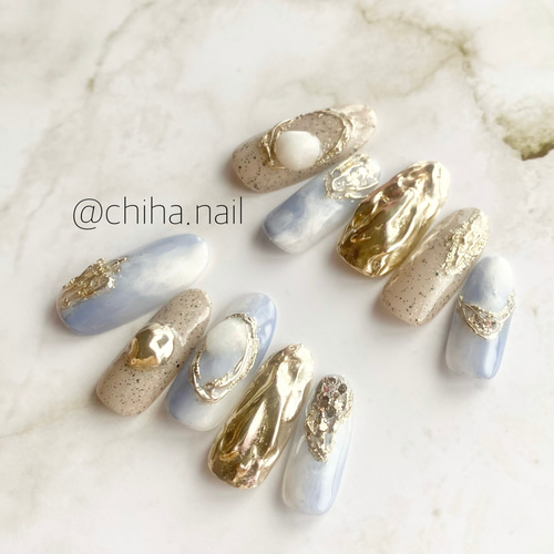 夏ネイル ニュアンスネイル 大人ネイル 上品ネイル キラキラ