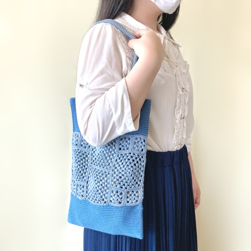 29色＊推し色で作るモチーフアクセントの縦型B5トートバッグ