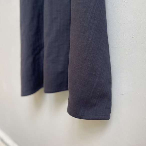 ダブルガーゼの半袖ワンピース。ネイビー【受注製作】 8枚目の画像