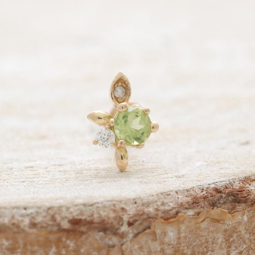 大粒　天然石ペリドットリング＆ピアス14K 楽天市場】ペリドット ピアス 18k K18イエローゴールド 18金
