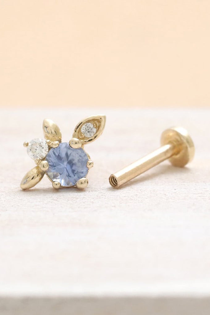 14K金 ゴールド 天然純正ペリドット ダイヤモンド ヘリックス 軟骨 アラガス コンク イヤリング ピアス ラブレット