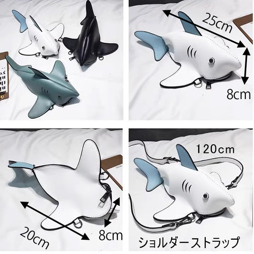 サメshark ミニショルダーバッグ PUレザー スマホショルダー スマホ