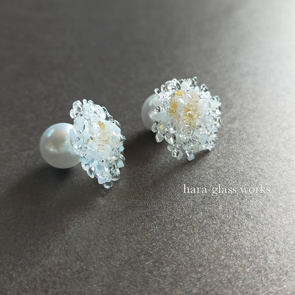 グッチクリスタルピアス　ホワイト グッチ ピアス アクセサリー レディース インターロッキングG ホワイト