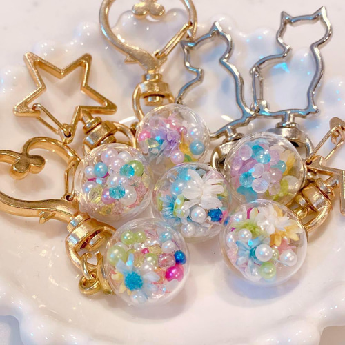 夏限定 ガラスドームチャームキット 手作りキット 工作キット