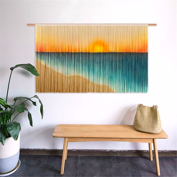 【受注製作】風景画 絵画 タペストリー 壁掛け 手作り アート 芸術 ウォールハンギング 新築祝い・新居祝い 家の装飾 cm 高さ アート 円幅 タペストリーの幅が 90cm ロッドを使用した壁掛けタペストリーの実際の幅は 広くなります #寝室