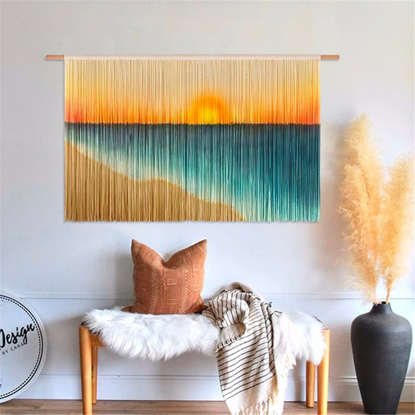 【受注製作】風景画 絵画 タペストリー 壁掛け 手作り アート 芸術 ウォールハンギング 新築祝い・新居祝い 家の装飾 cm 高さ アート 円幅 タペストリーの幅が 90cm ロッドを使用した壁掛けタペストリーの実際の幅は 広くなります #寝室