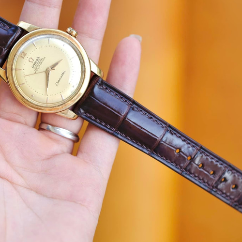 オーダー作製オメガ(omega)時計ベルト高級革時計ベルトワニ革