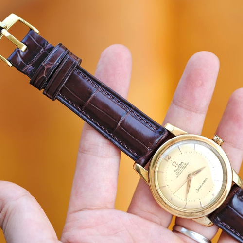 オーダー作製オメガ(omega)時計ベルト高級革時計ベルトワニ革時計