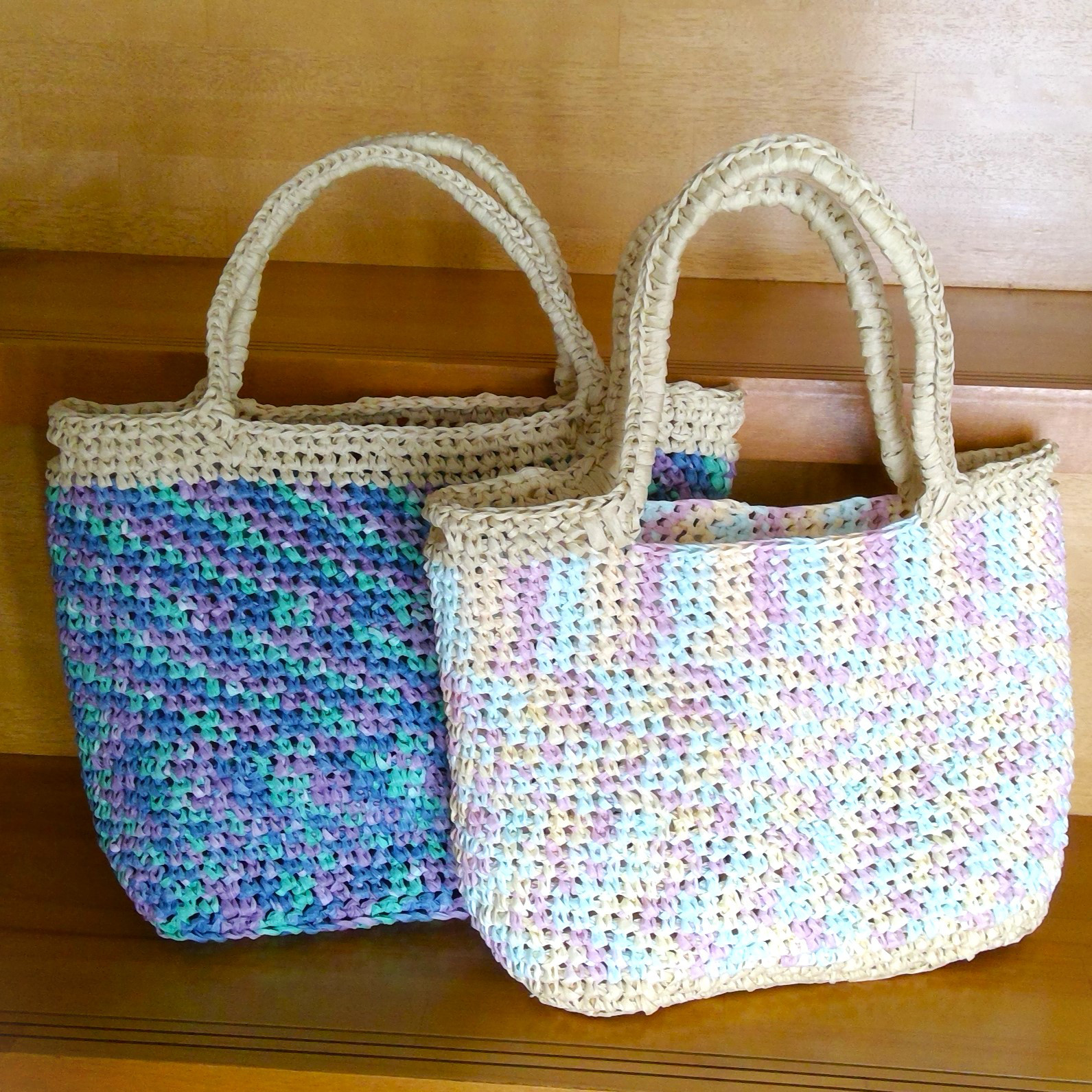 フェリシモ　手芸キット　ペーパーヤーンで作るかごバッグの会　4回分