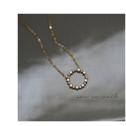 【つけっぱなしOK】14kgf〔n135〕starry circle necklace ママジュエリー　スキンジュエリー 3枚目の画像