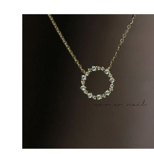 【つけっぱなしOK】14kgf〔n135〕starry circle necklace ママジュエリー　スキンジュエリー 1枚目の画像
