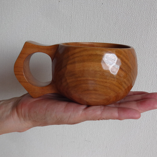 木彫り　コーヒーカップセット