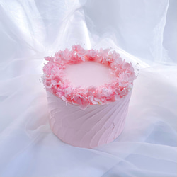 フェイクケーキ　フラワーケーキ　ピンク 2枚目の画像