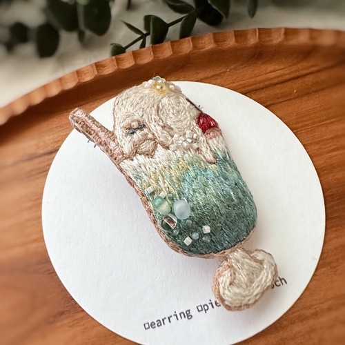 まさはる チューリップ メロンソーダ ビーズ刺繍ブローチ 全国送料無料ギフト まさはる様 専用 ビーズ刺繍ブローチ メロン