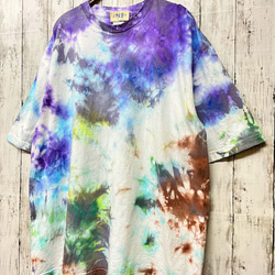 タイダイ染め　ビッグシルエット Tシャツ　XLサイズ　ミックス　Hippies Dye HD19-93 2枚目の画像