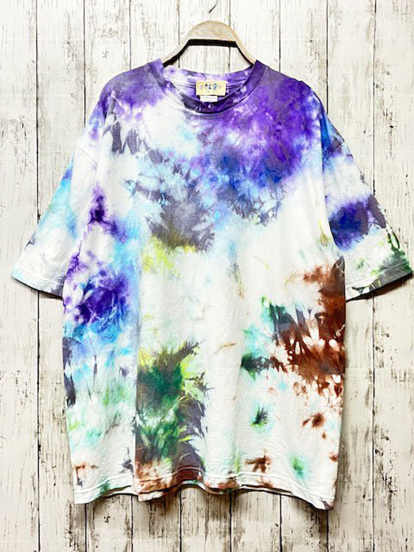 タイダイ染め　ビッグシルエット Tシャツ　XLサイズ　ミックス　Hippies Dye HD19-93 1枚目の画像