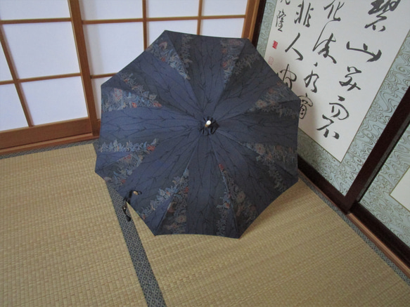 更紗模様・着物から日傘（傘袋付き） 11枚目の画像