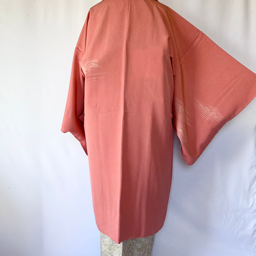 新品 正絹 単衣 女物 長羽織 鮫小紋付け下げ風 着物 haori しば田（お 