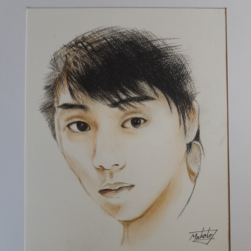 色鉛筆画 羽生結弦似顔絵 絵画 makochin 通販 16335551｜Creema