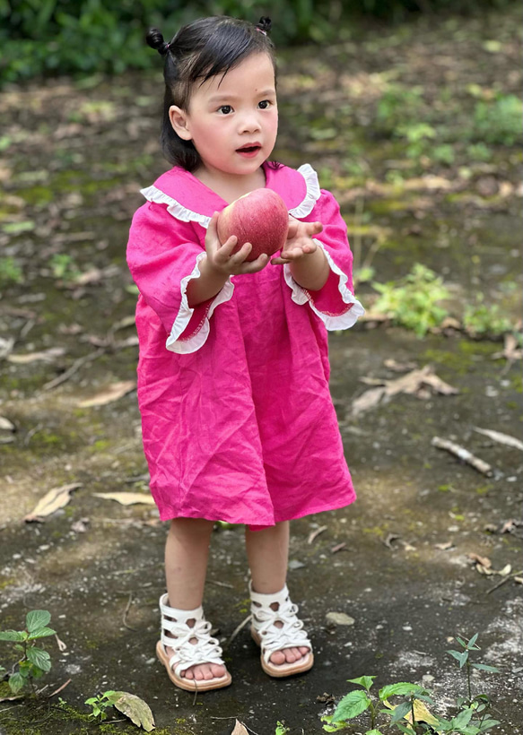 マゼンタピンク リネン ワンピース 子供服 Chuon Chuon 通販 16335757