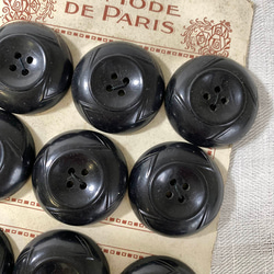 　ボタン　ヴィンテージボタン　フランス　大きな黒ボタン12個入荷　コート　12clct10 2枚目の画像