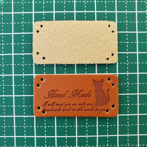 革タグ タグ ハンドメイド ねこ 猫 ネコ ロゴ 10枚セット T-324