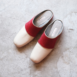 【limited color】ルームシューズ  -beige × red- size23−23.5 1枚目の画像