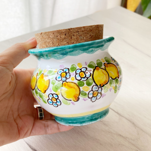 激安先着 陶器 creema限定】コルク蓋付き 8cm お椀・ボウル マヨリカ焼き 工芸品