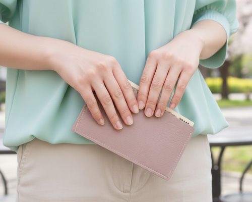 特集掲載】大人な雰囲気の落ち着いたラベンダーピンクのシンプルな本革