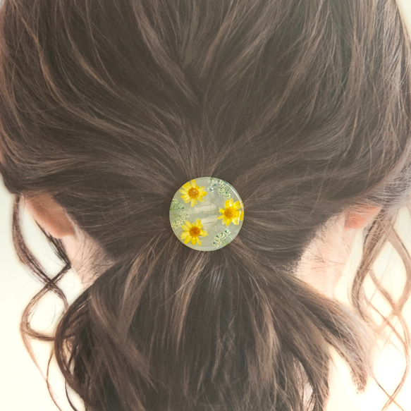 ひまわり畑ヘアゴム｡*･ﾟﾟmarry.c's handmadeaccessory 2枚目の画像