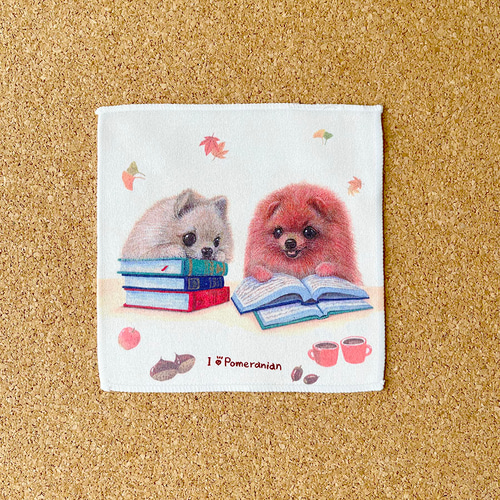 ポメラニアン】ハンカチタオルラッピング対応プレゼントにも