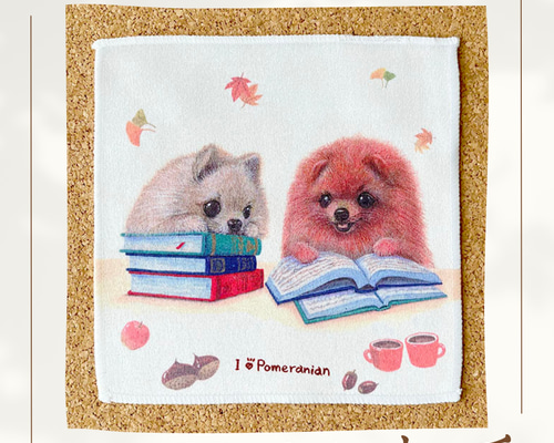 ポメラニアン】ハンカチタオルラッピング対応プレゼントにも