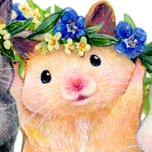クリアステッカー《オリーブの花冠 × 3匹の子どもたち》｜キンクマ